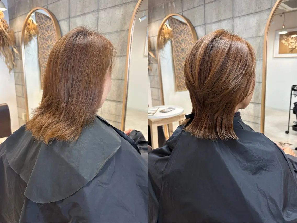 ミディアム カラー 中村 潮音のヘアスタイル