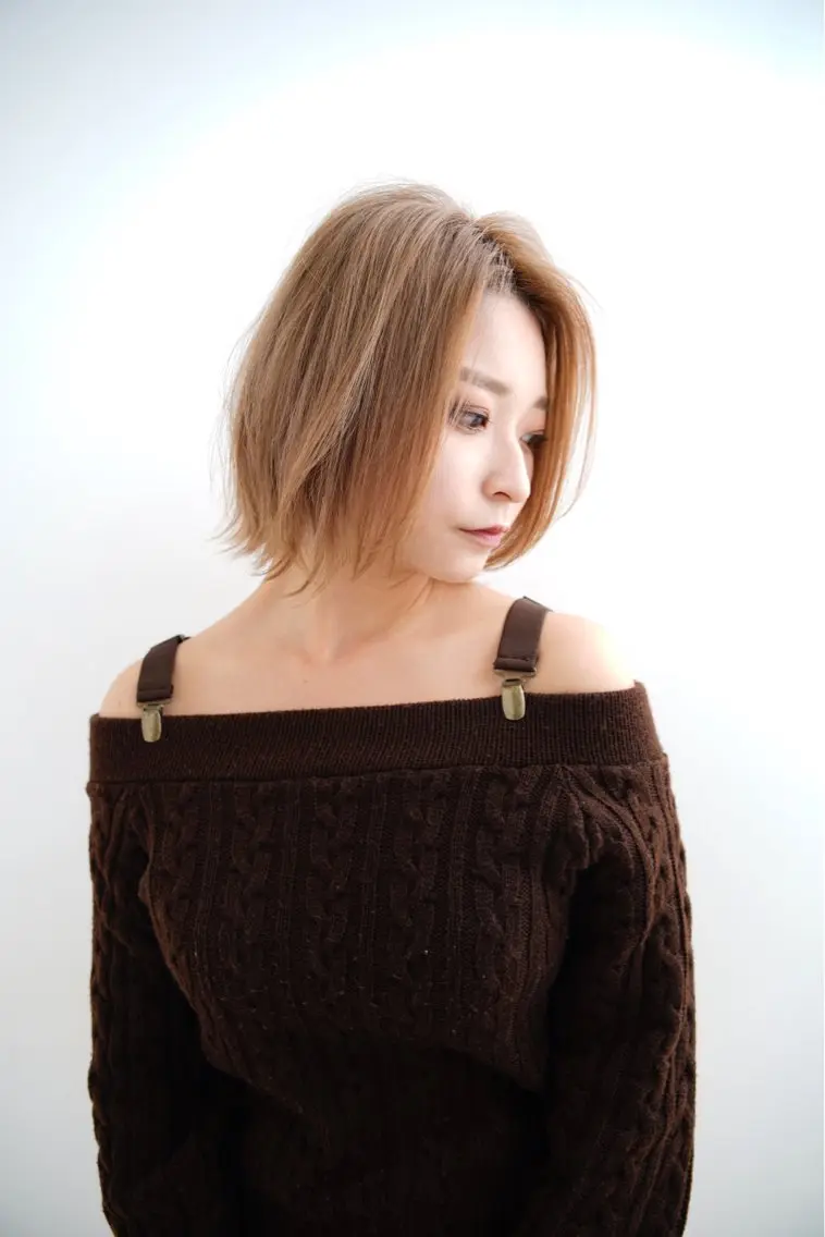 ミディアム 髪質改善縮毛矯正 美容師✂️山崎竜二のヘアスタイル