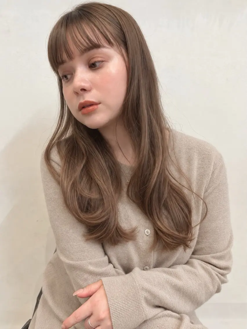 ロング カラー ブリーチ 透明感カラー ダブルカラー ブリーチなしカラー カット ヘアカラー ブリーチなしカラー /艶カラー🌼水谷のヘアスタイル