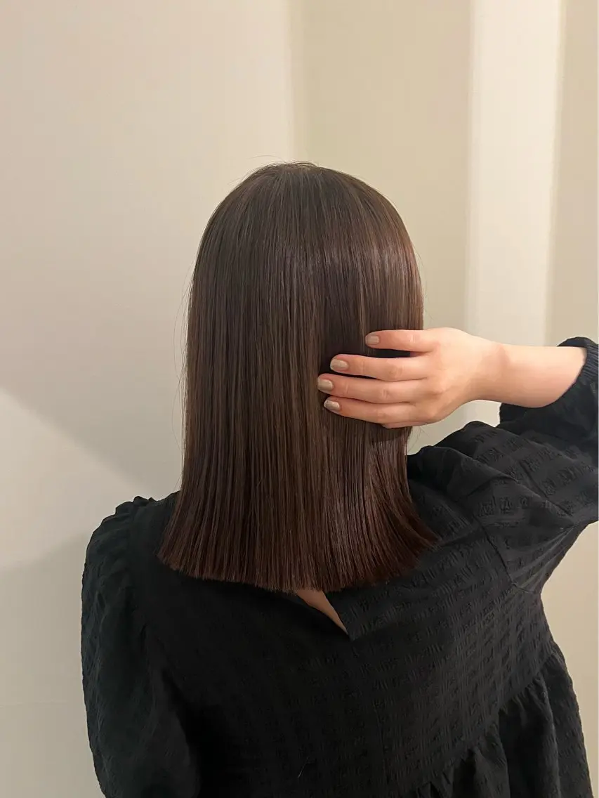 ミディアム カラー ベージュカラー ヘアカラー トリートメント 工藤 梨花のヘアスタイル