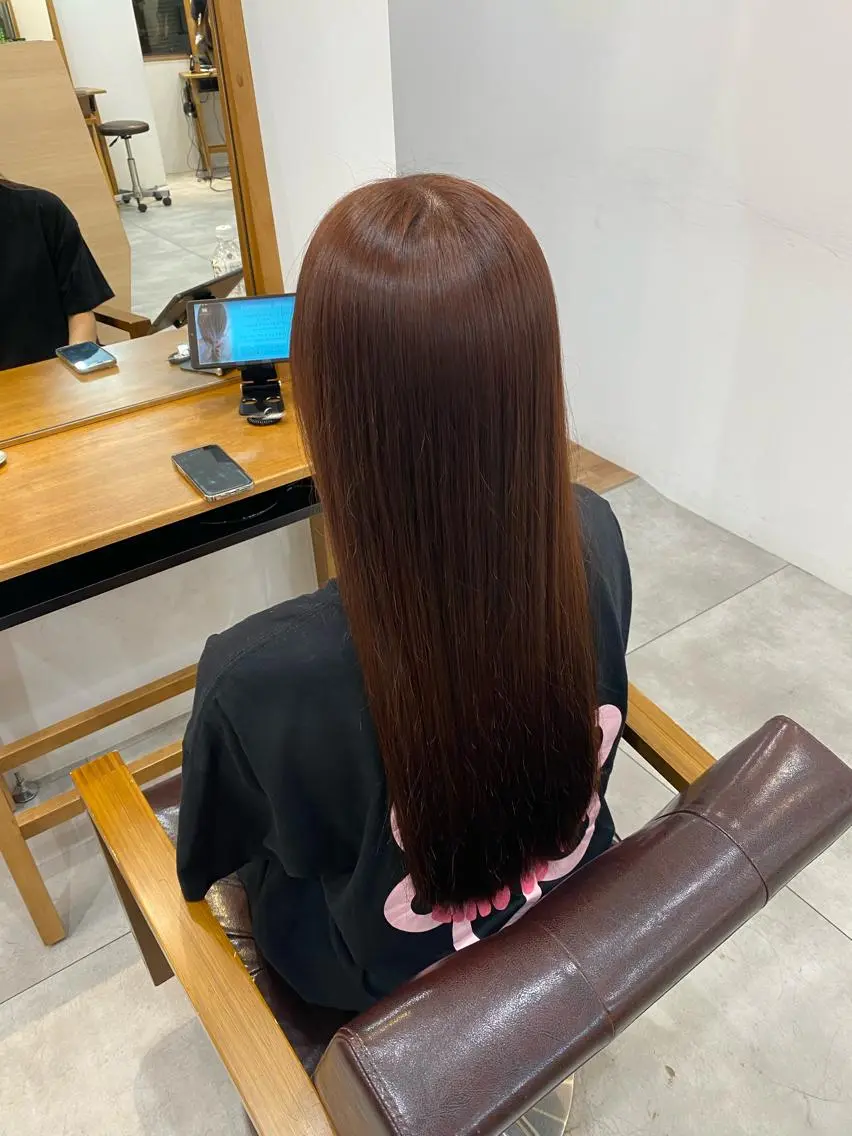 【No.1人気メニュー✨】カット＋オーガニックカラー＋ハホニコトリートメント☘️の写真