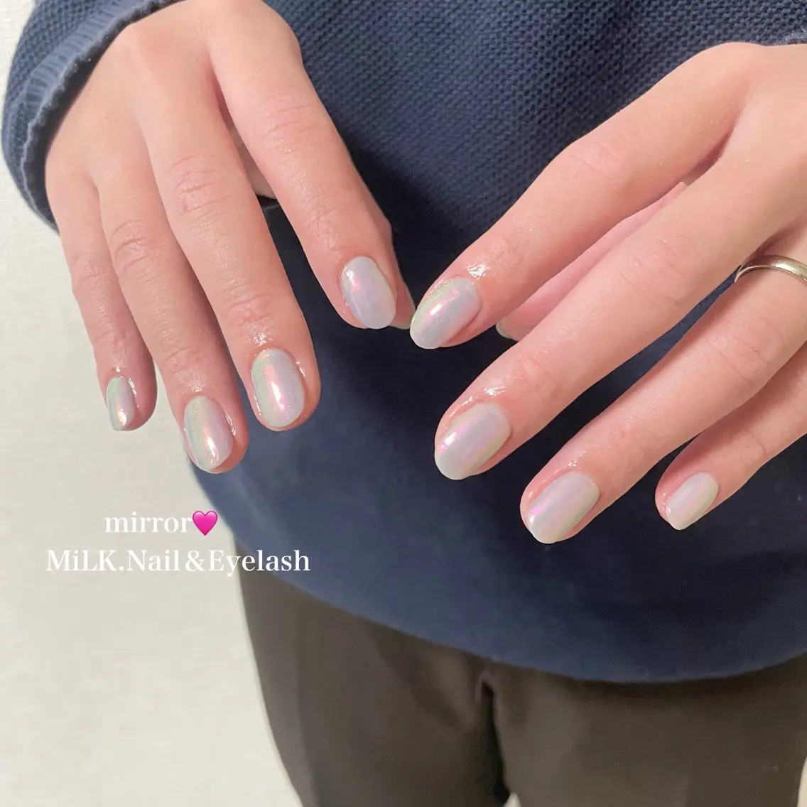 ネイル ミラーネイル ハンドネイル MiLK. wakaのマツエク・マツパデザイン