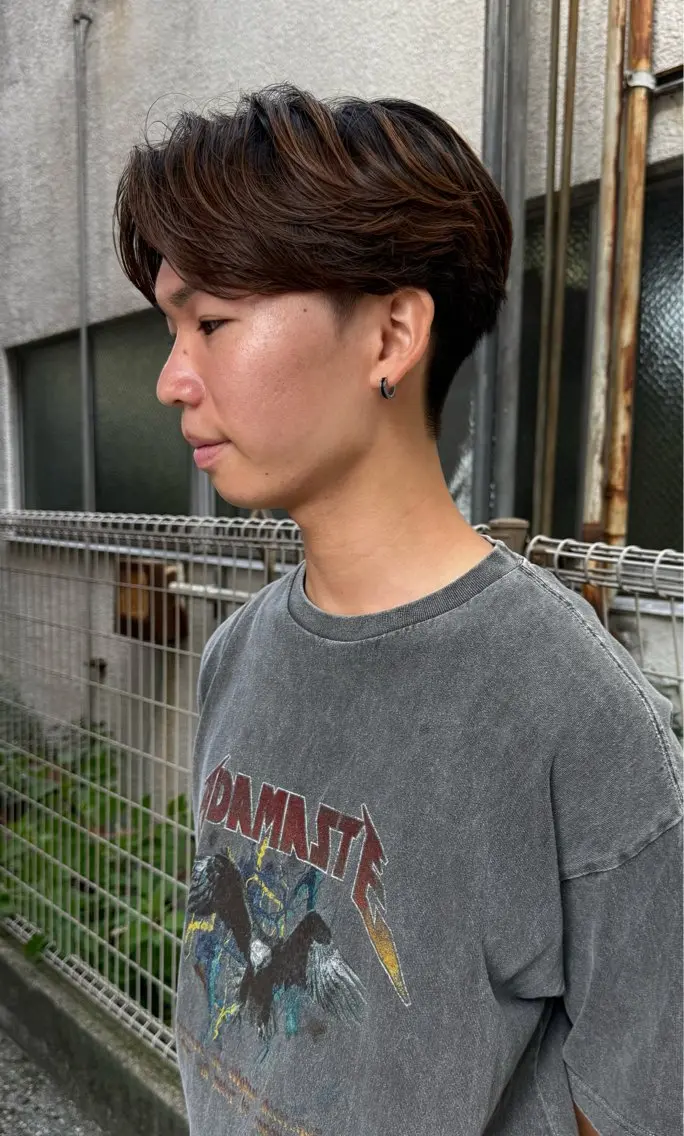 ミディアム カット パーマ 大田 流生のヘアスタイル