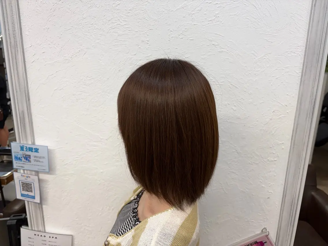 ミディアム 縮毛矯正 福元 美沙のヘアスタイル