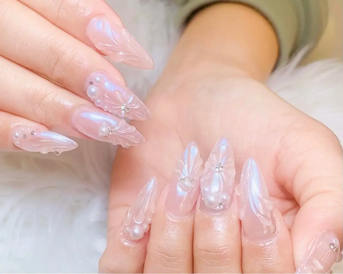 ネイル チークネイル 長さ出し フットネイル 韓国ネイル マグネットネイル ハンドネイル ハンドケア AN NAIL _HOAのネイルデザイン