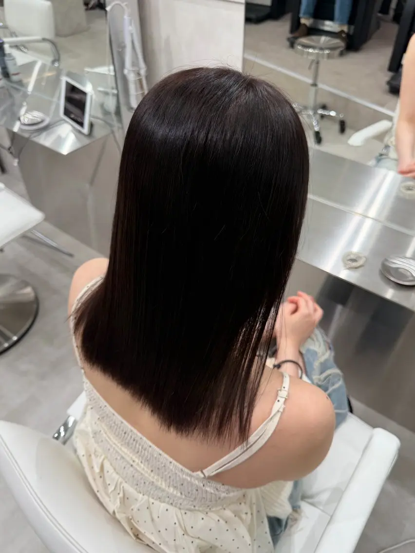 ロング カラー ベージュカラー ブラウンカラー 透明感カラー グレージュ オリーブベージュ ヘアカラー リョウマ/韓国風 /艶髪/ヨシンモリのヘアスタイル