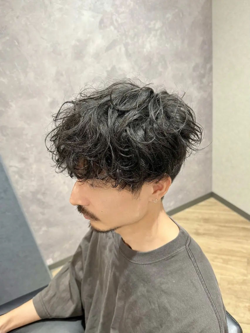 ショート パーマ メンズ カット パーマ トリートメント ヘアセット 箕面駅‪/カット 千葉 凛大のヘアスタイル