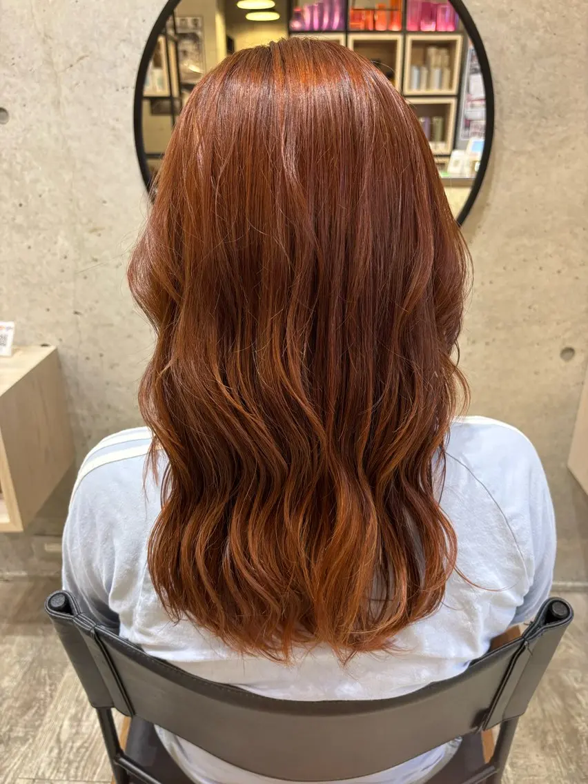 カラー ブラウンカラー オレンジ オレンジブラウン 島袋 聖加のヘアスタイル