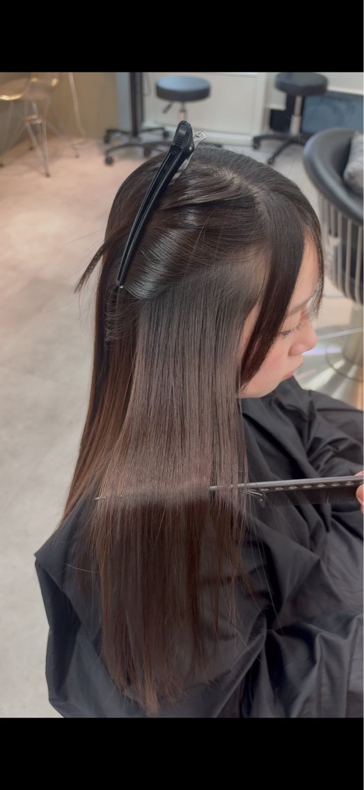ロング カラー パーマ 縮毛矯正 トリートメント レイヤー/縮毛矯正/ ブリーチなし吉村清志のヘアスタイル