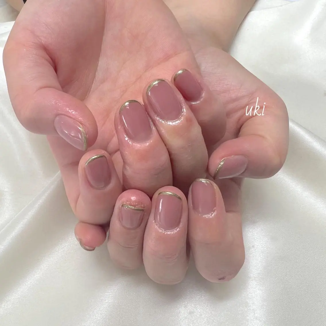 ネイル フレンチネイル シンプルネイル ハンドネイル Ameri nail /UKIのネイルデザイン