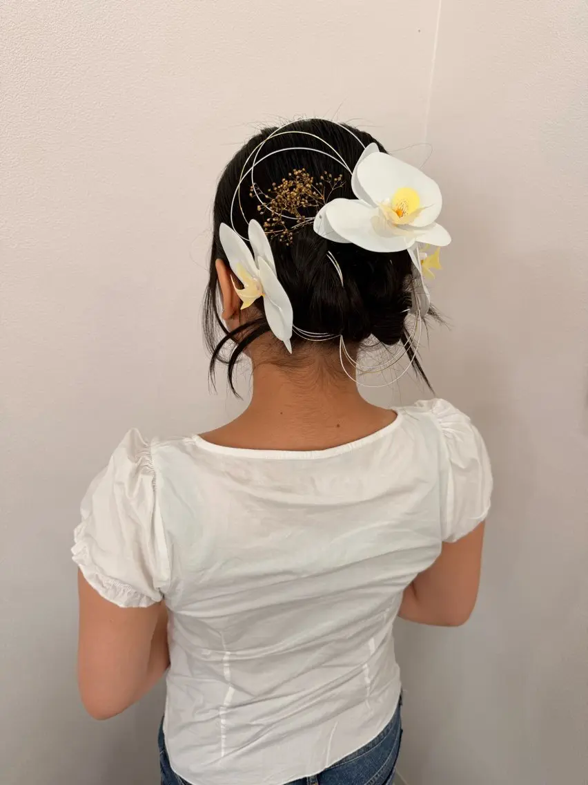 セミロング ヘアアレンジ 成人式 結婚式・ブライダル ヘアセット GOODDAY 🫧Manami🫧のヘアスタイル