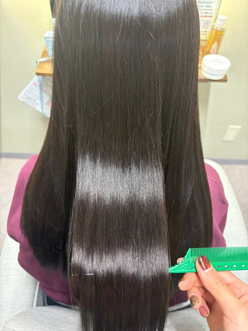 ロング 縮毛矯正 酸性ストレート 髪質改善カラー&TR 縮毛矯正/弱酸性矯正のヘアスタイル