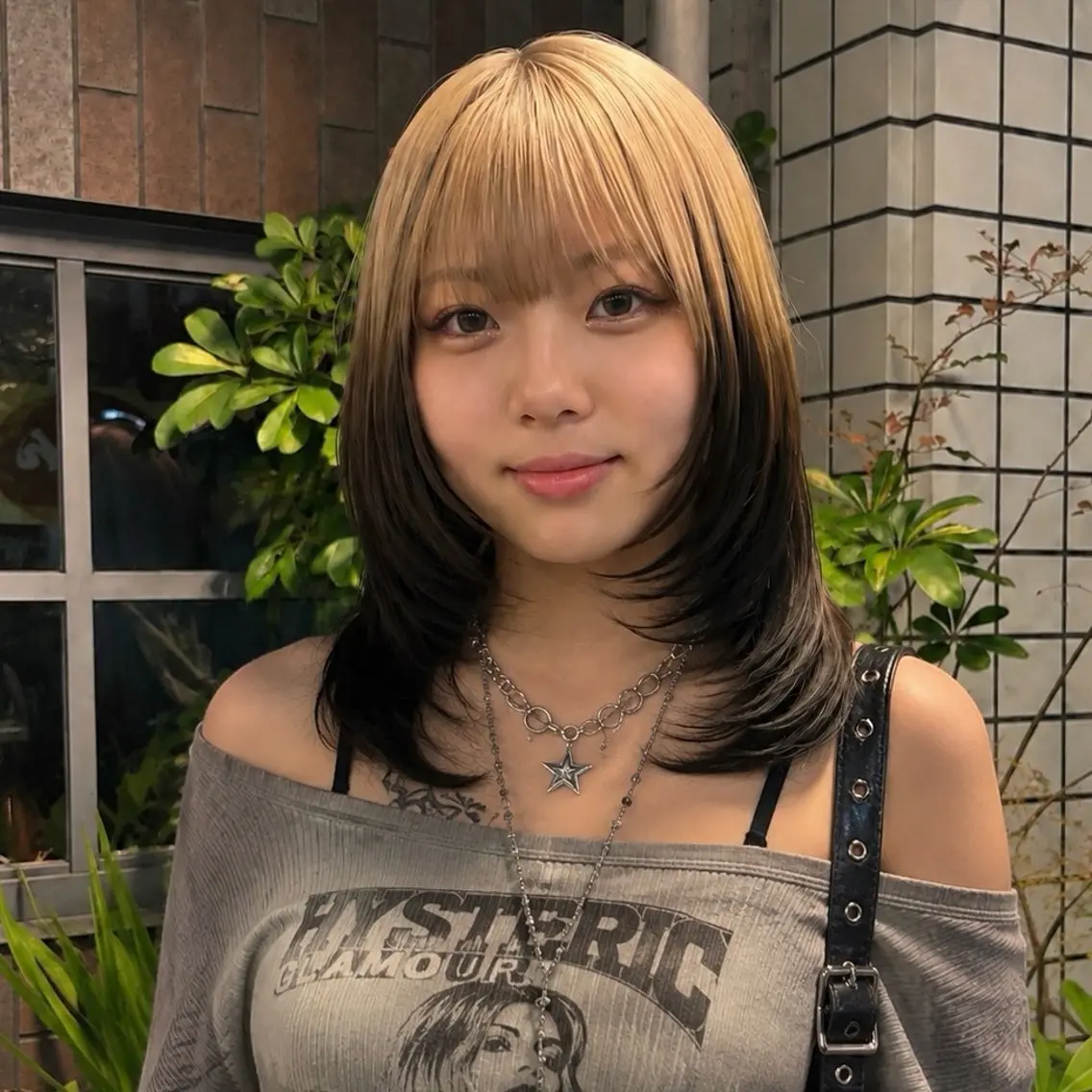 セミロング 顔まわりレイヤー 顔周りカット ハッシュカット 韓国風ヘア レイヤーカット カット ヘアカラー トリートメント ハイトーン/レイヤー カット/TAKEのヘアスタイル