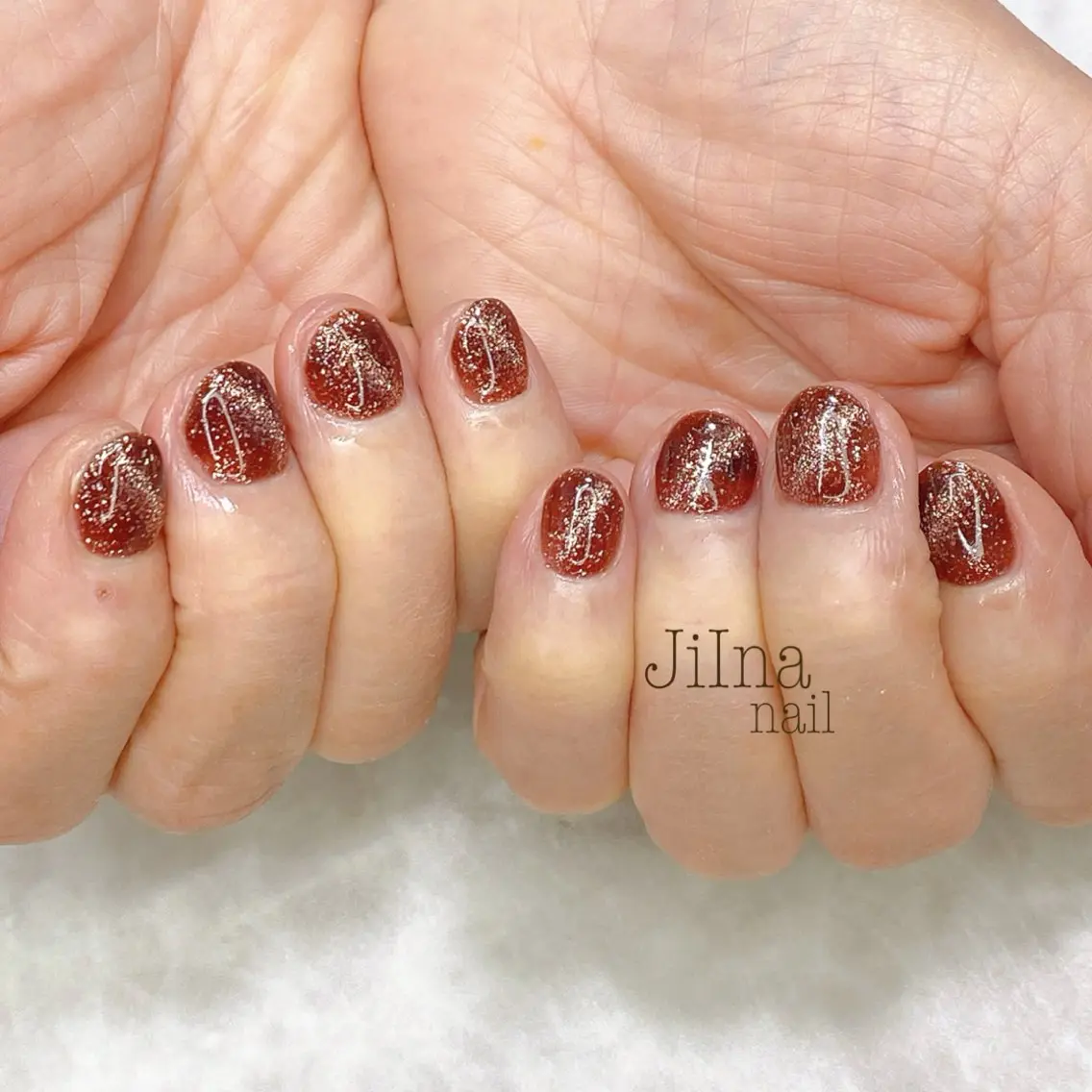 ネイル マグネットネイル マグネットワンカラー ワンカラーネイル JiIna nailのネイルデザイン