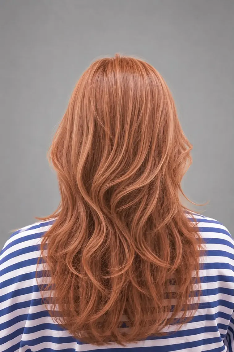 ロング カラー ブラウンカラー オレンジ オレンジブラウン au栄矢場町 似合わせカットのヘアスタイル