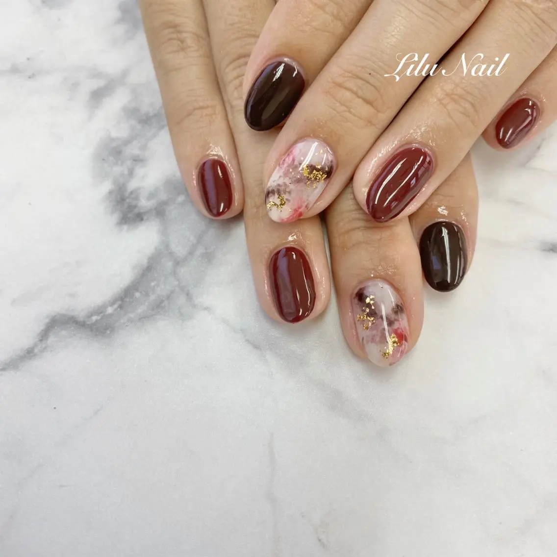 ネイル ニュアンスネイル モチの良さ◉ フィルインネイル♡のネイルデザイン
