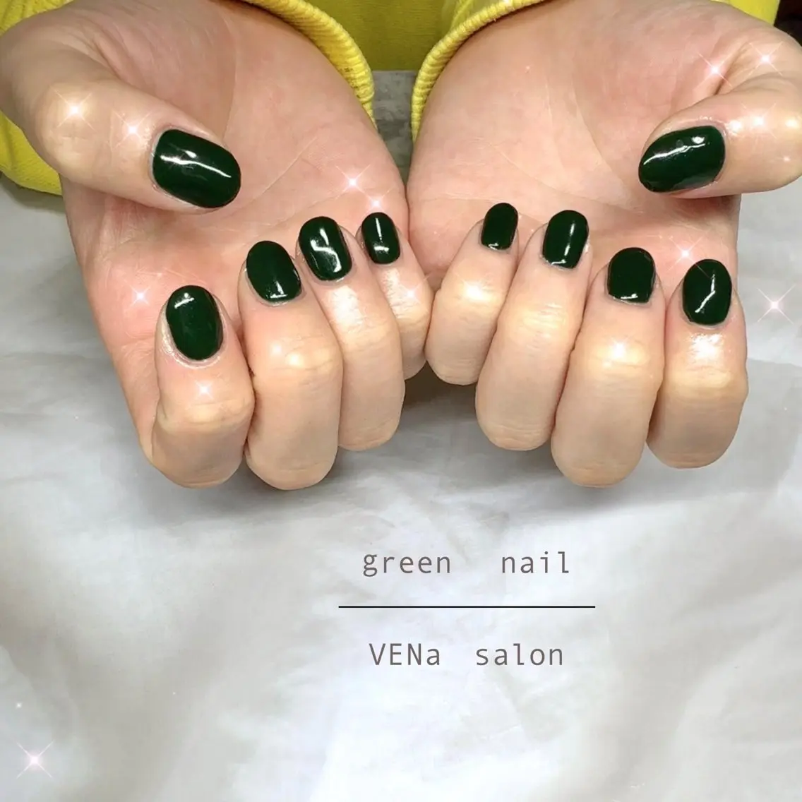ネイル グリーン ワンカラーネイル VENa eye＆ nail salonのマツエク・マツパデザイン