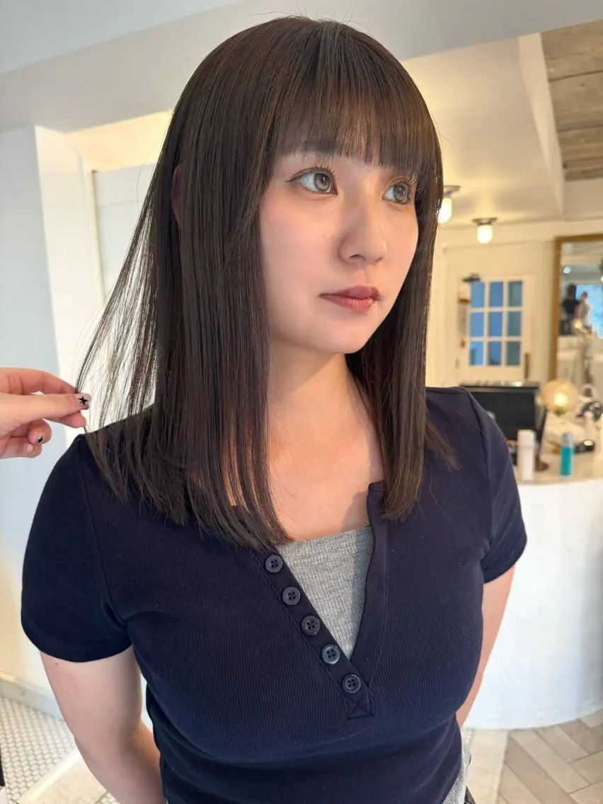 カラー ヘアカラー ブリーチカラー🎀 韓国風/寺門美優のヘアスタイル