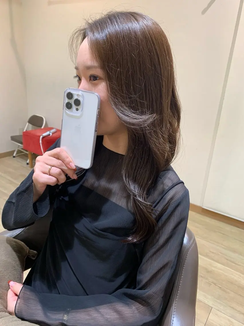 カラー 透明感カラー ヘアカラー 🫧縮毛矯正/透明感 カラー🎀みずきのヘアスタイル