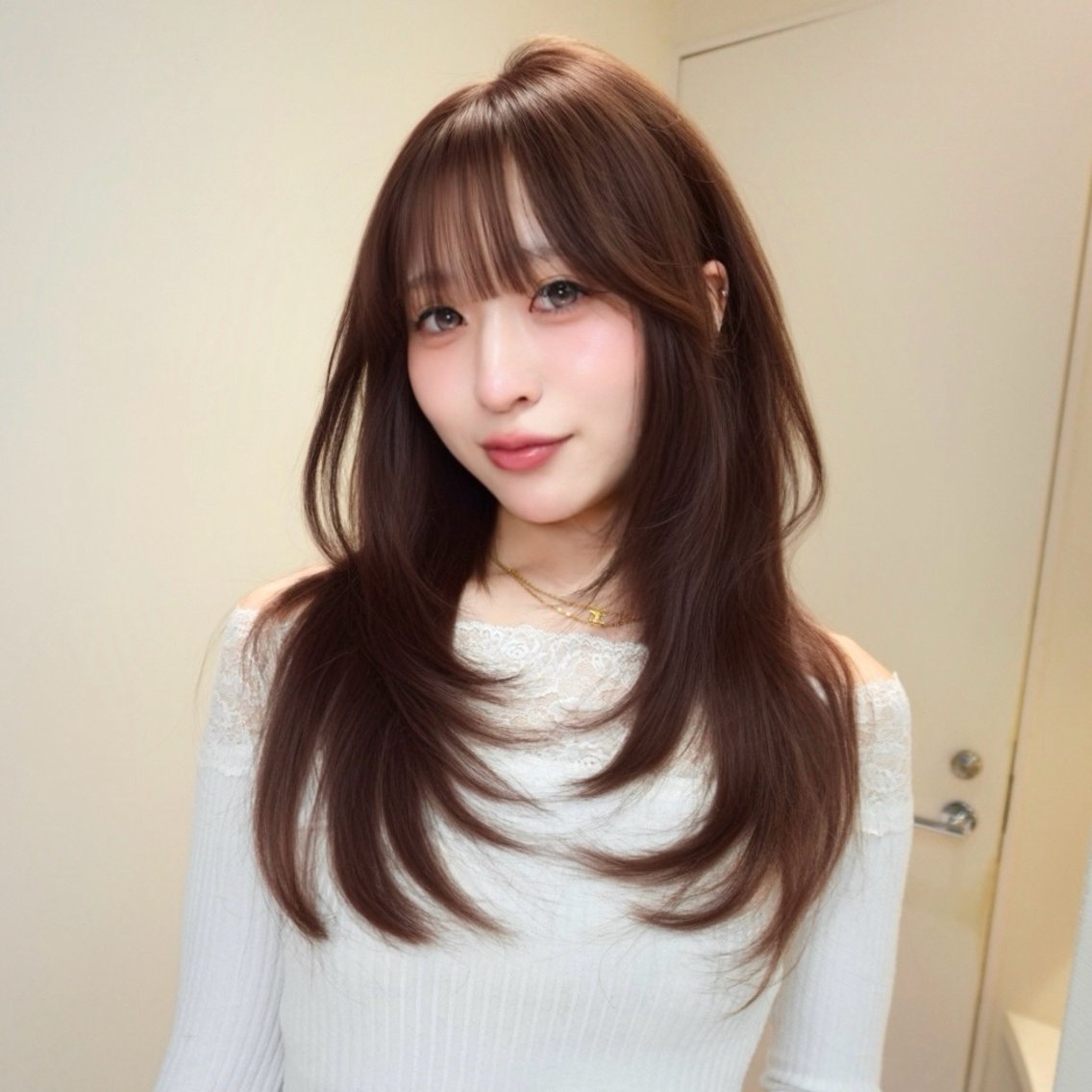 セミロング カラー ベージュカラー ブリーチ ブラウンカラー ダブルカラー ヘーゼル カット ヘアカラー トリートメント 🎀𝑆𝐴𝑅𝐴 /レイヤーカット🎀のヘアスタイル