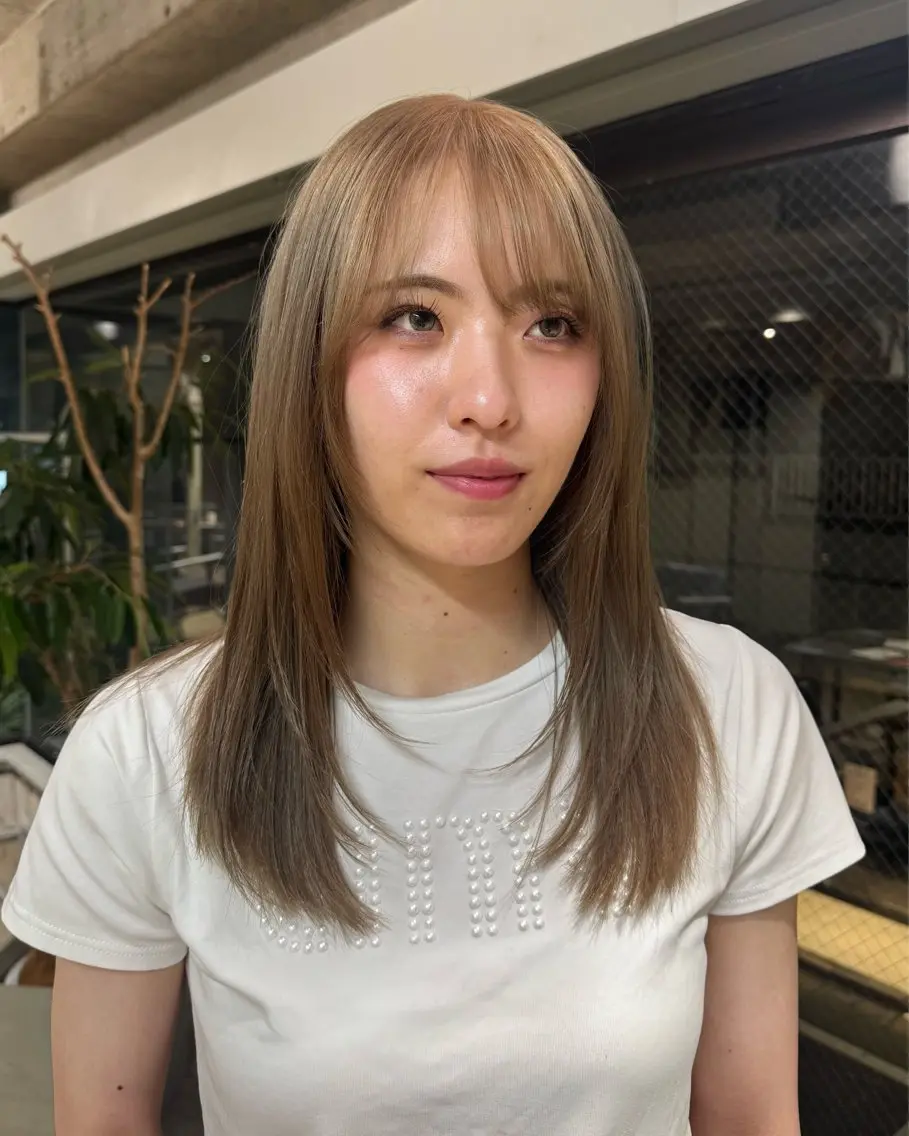 セミロング カラー カットモデル募集 suzUkaのヘアスタイル