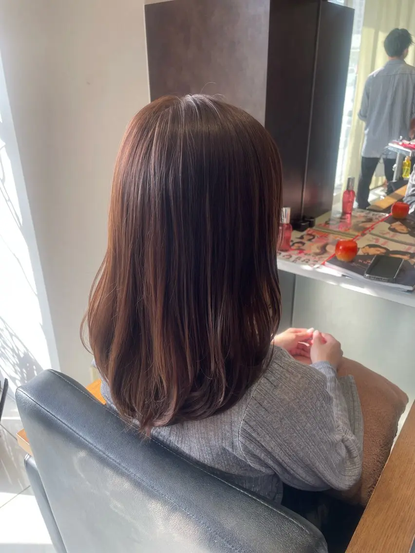 ロング カラー カット ヘアカラー トリートメント 🤎韓国ヘア ベージュ まゆか🤎のヘアスタイル
