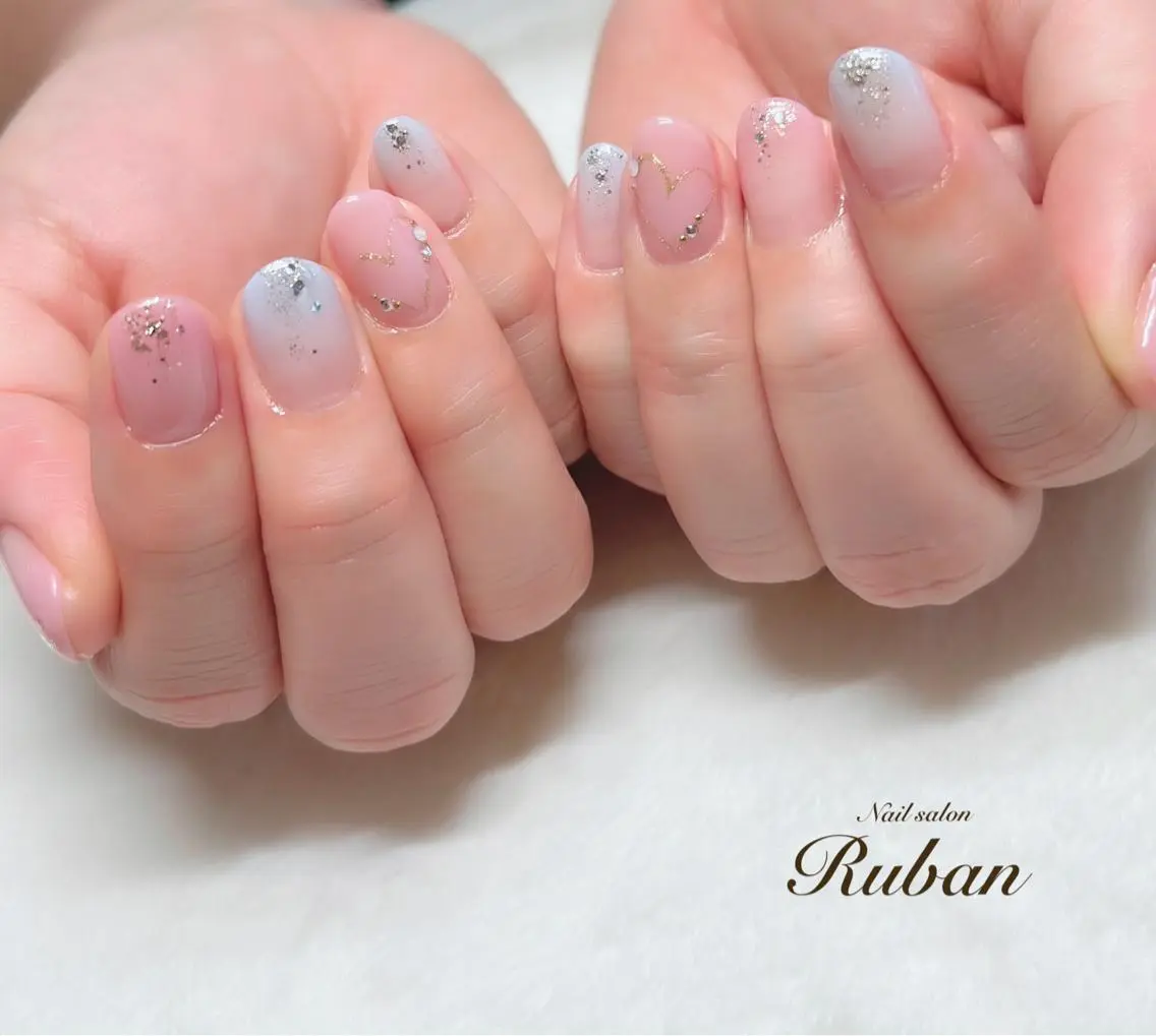 ネイル グラデーション ハート Nail salon Rubanのネイルデザイン
