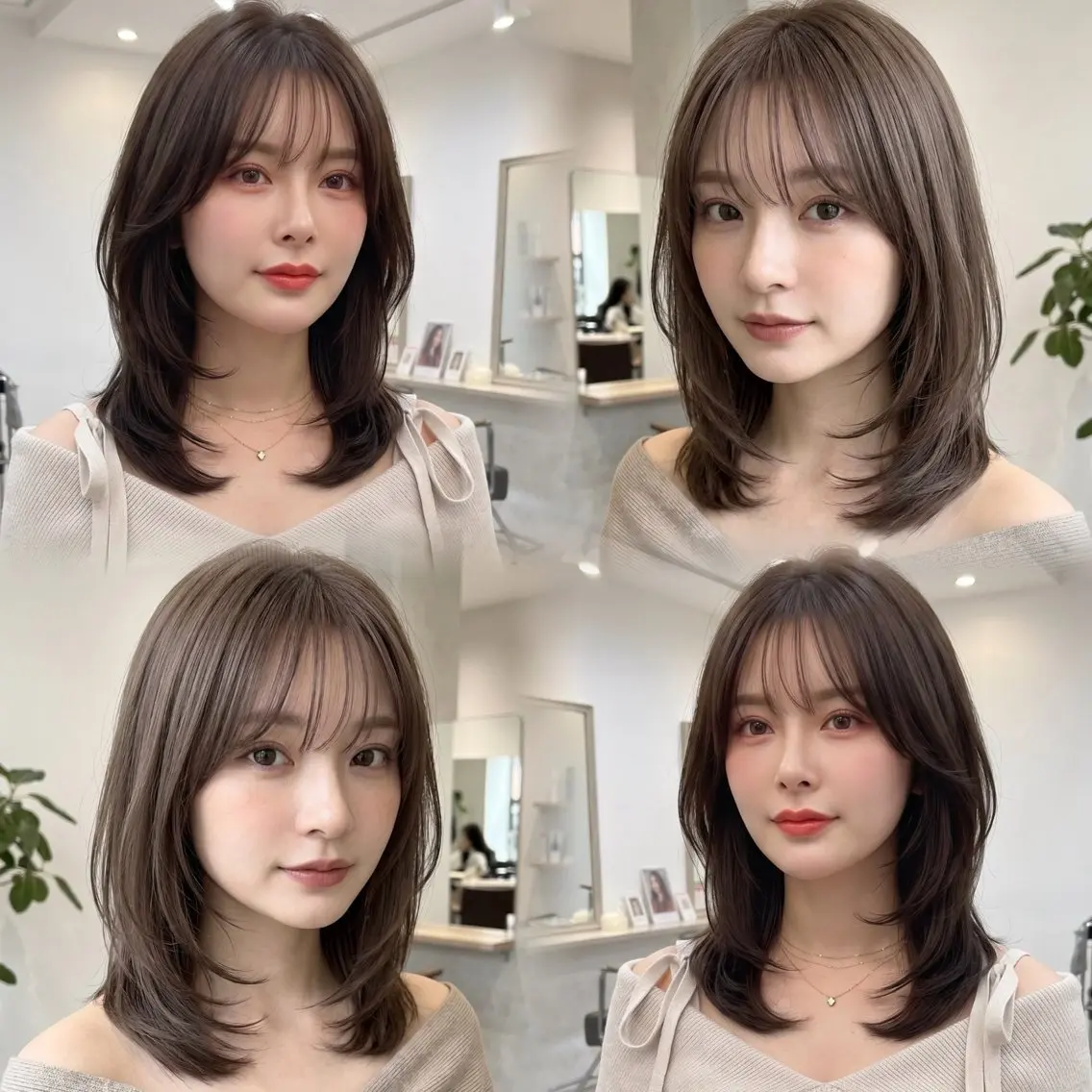 ミディアム 💖盛れる前髪顔周り 🫧似合わせレイヤーのヘアスタイル
