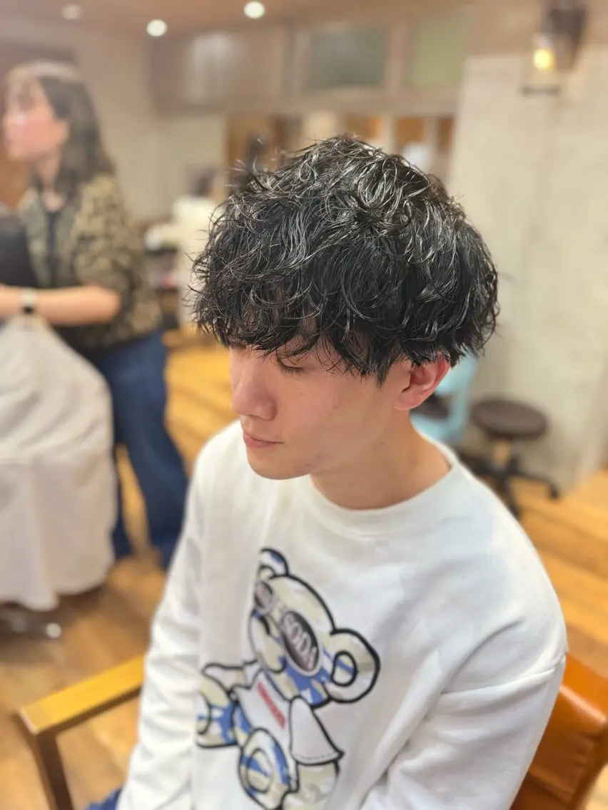 ショート パーマ ヘアアレンジ メンズ パーマ レイヤー/髪質改善/ /北 啓吾のヘアスタイル