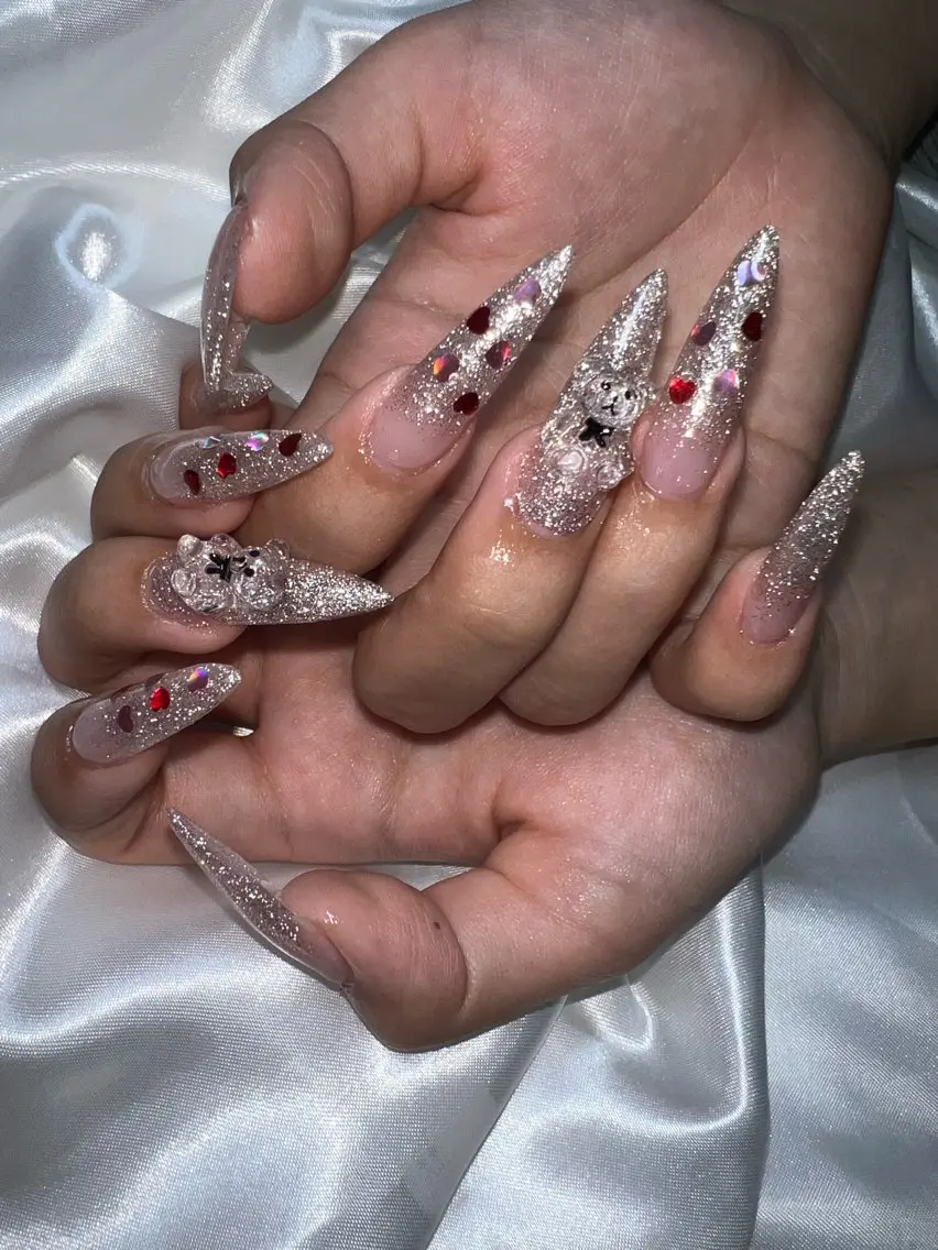 ネイル フラッシュネイル バレンタイン Mimi Nailのネイルデザイン