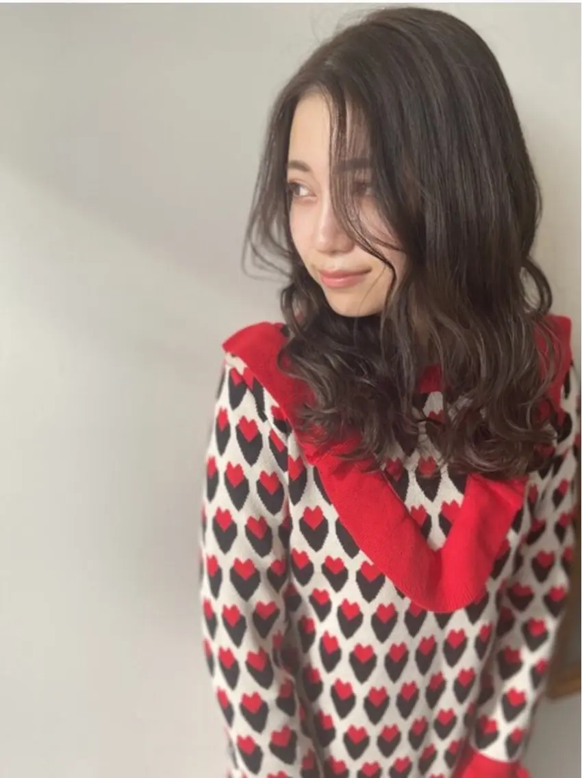 セミロング 安田 里奈のヘアスタイル