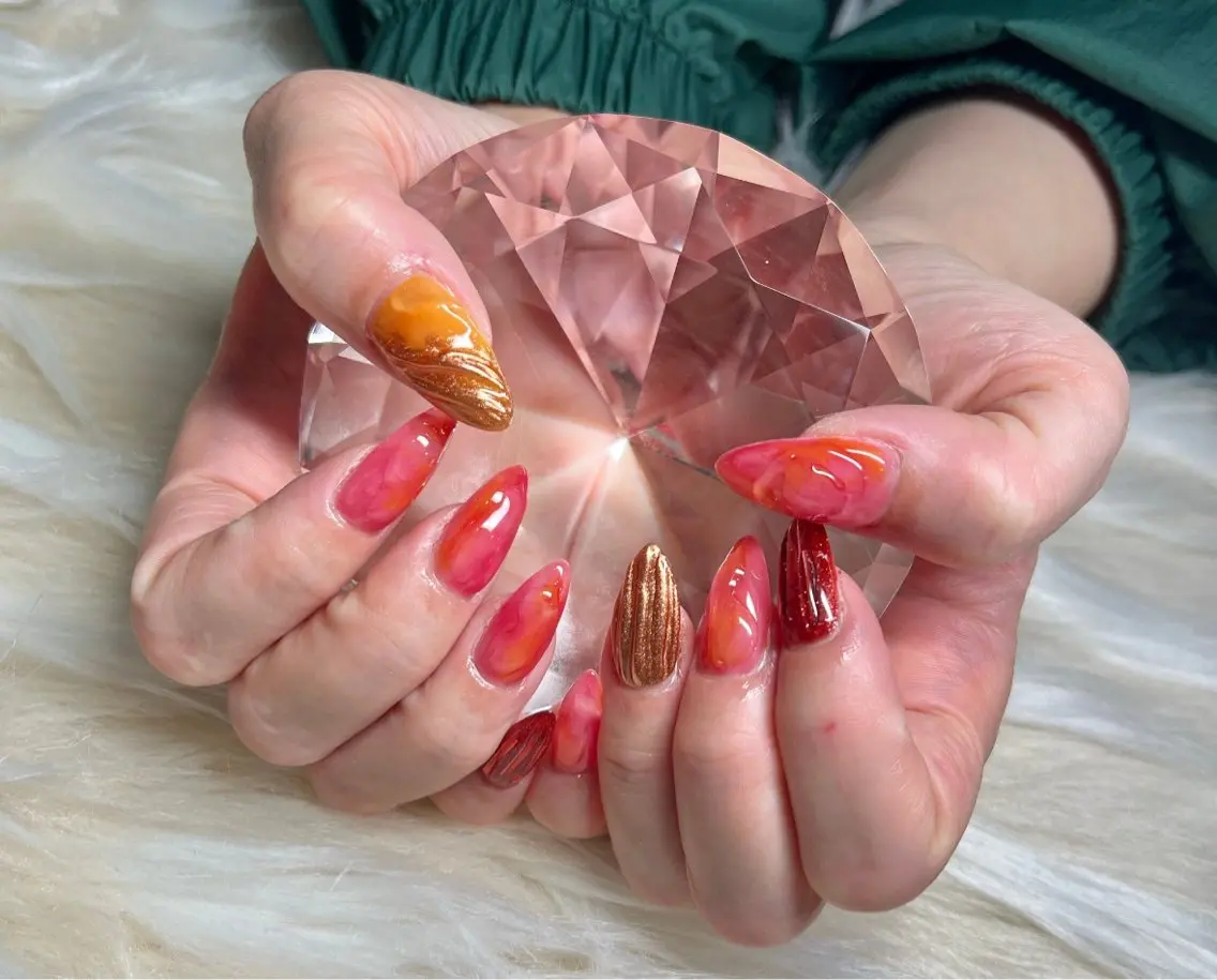 ネイル 長さ出し フレンチネイル ジェルネイル グラデーション 韓国ネイル ハンドネイル Nail&eye Belire 新宿のネイルデザイン