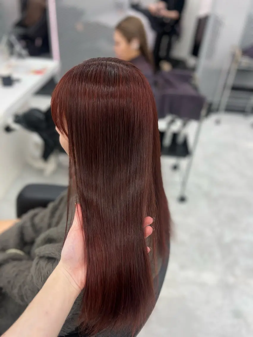 セミロング カラー 💖似合わせカラー レイヤー💖縮毛矯正のヘアスタイル