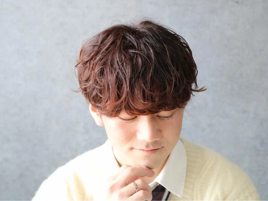 カラー メンズ マッシュ ヘアカラー 岩本 達のヘアスタイル