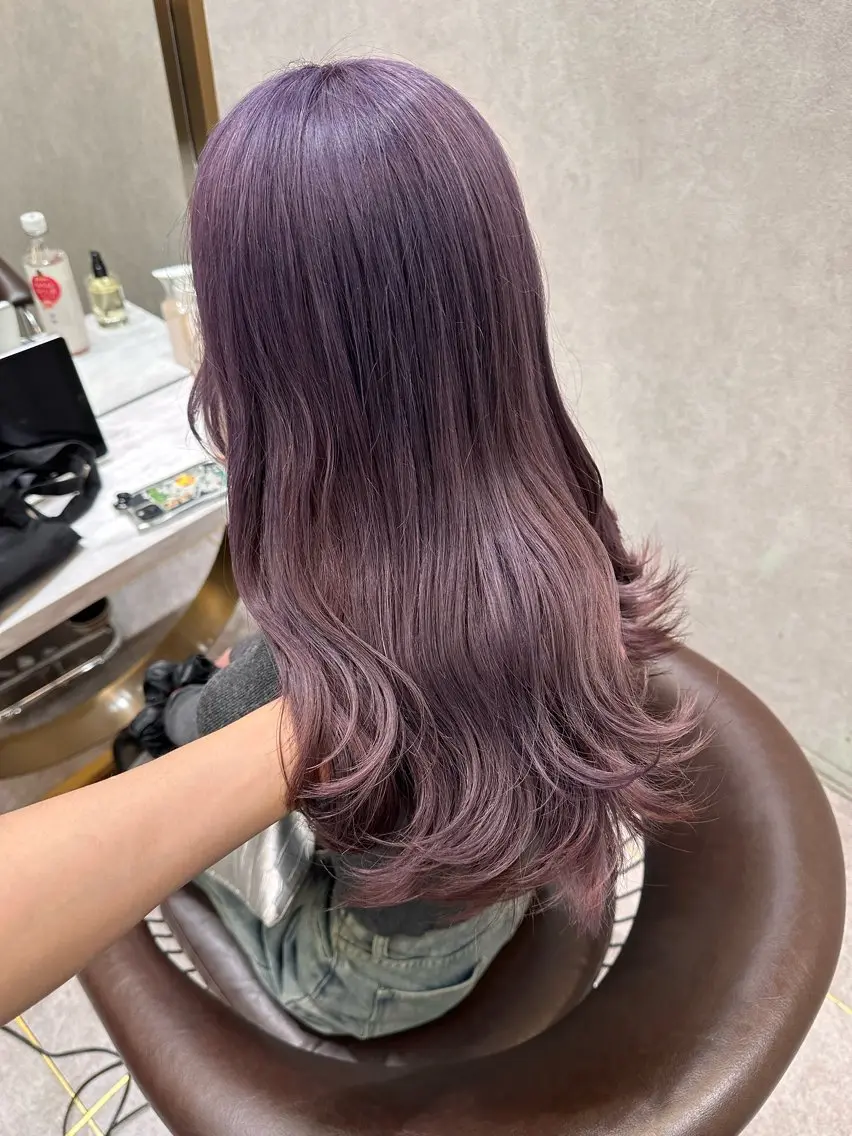 ロング カラー ヘアアレンジ ヘアカラー トリートメント 天神/ブリーチ/ ブリーチなしカラーのヘアスタイル