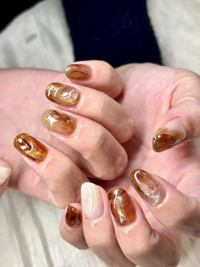 ネイル 持ち込み ニュアンスネイル ETE LUNA NAILのネイルデザイン