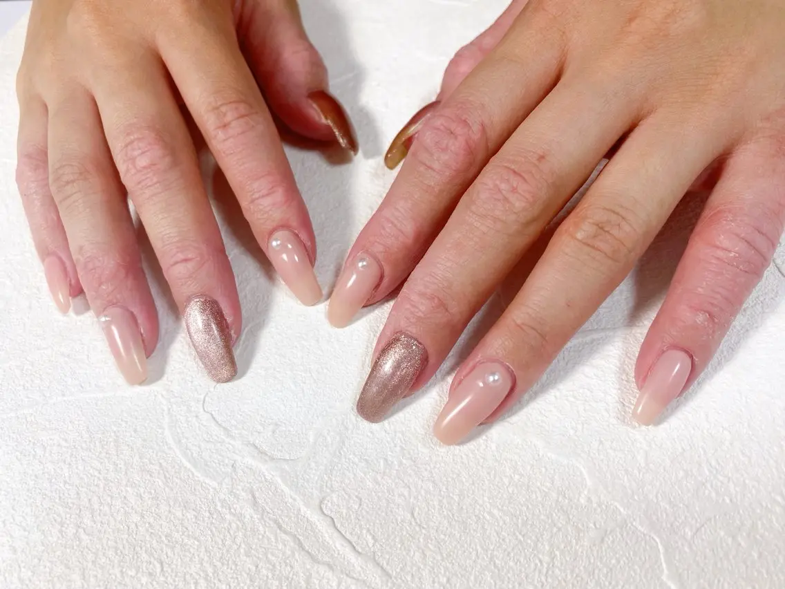 ネイル オーロラネイル フットネイル フレンチネイル ジェルネイル 韓国ネイル ハンドネイル kiki nail たまプラーザのネイルデザイン