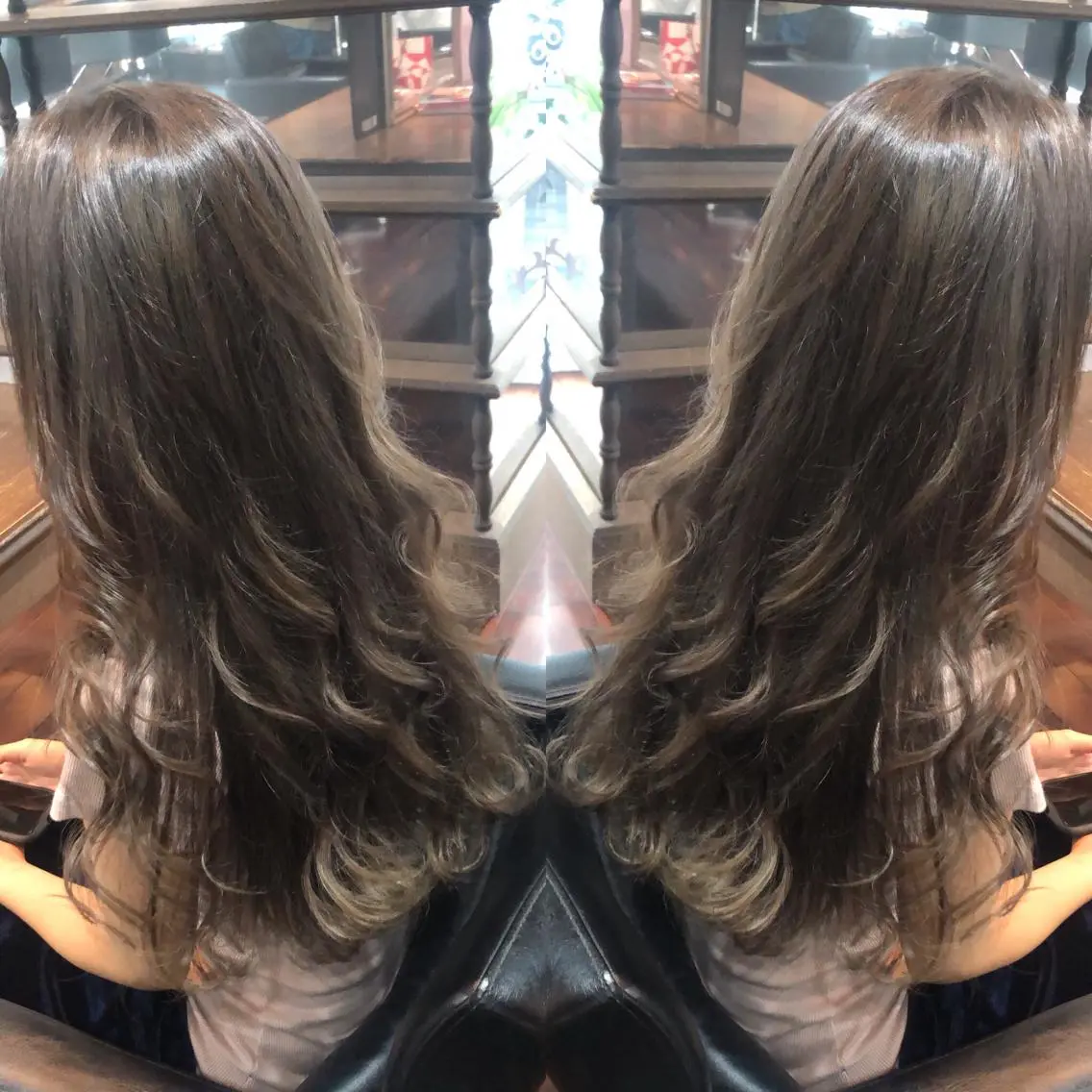 ロング カラー カット ヘアカラー トリートメント 吉本 yoshimotoのヘアスタイル
