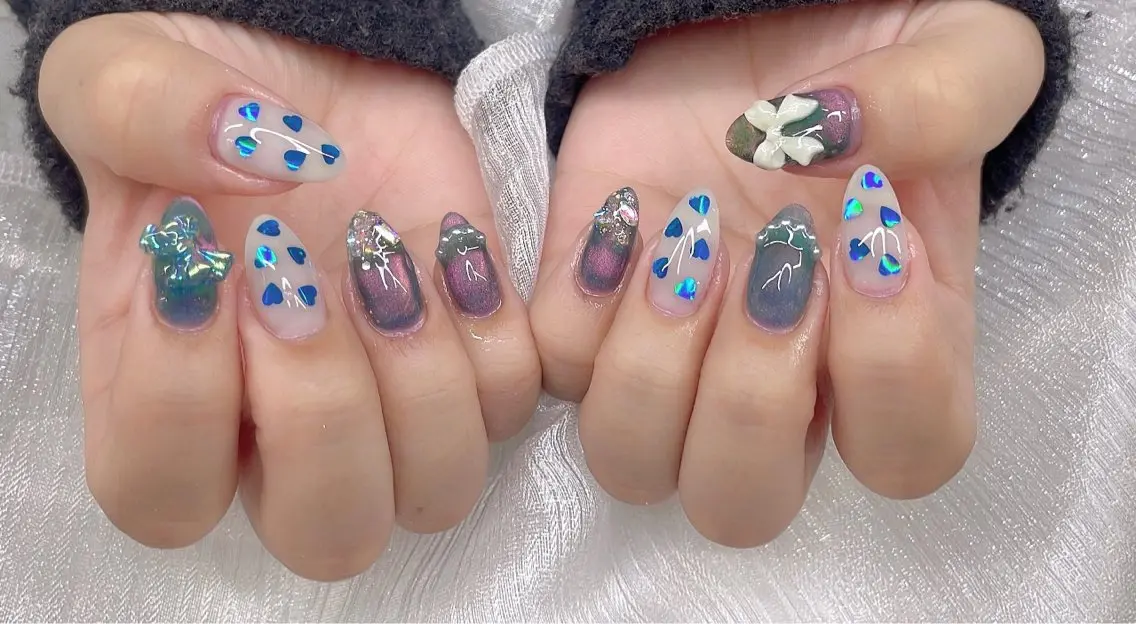 ネイル ハンドネイル 渋谷T&B りお ロング無制限中💫のネイルデザイン