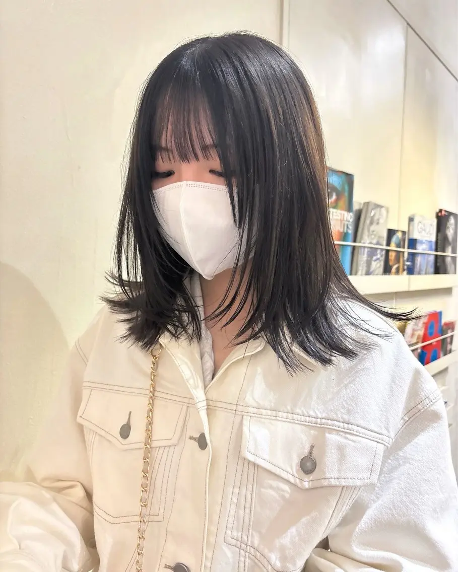 ミディアム レイヤーカット カット ヘアカラー 結莉/ボブ/ 縮毛矯正のヘアスタイル