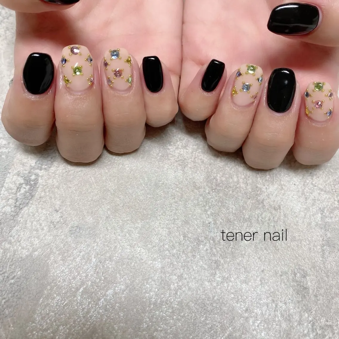 ネイル ストーンネイル ハンドネイル テネルネイル tener nailのネイルデザイン