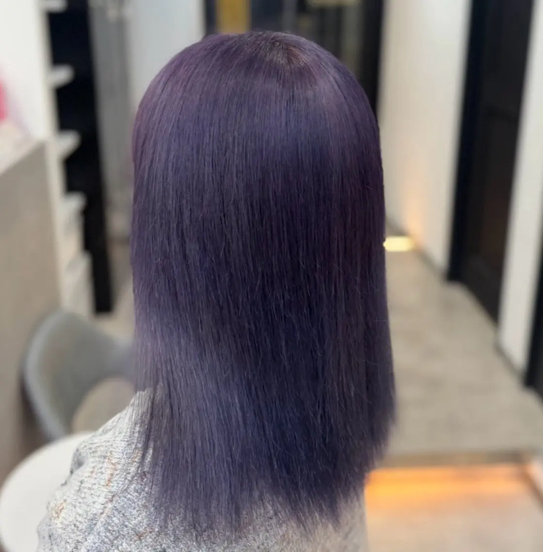 ミディアム パープルカラー ヘアカラー ゆめか /Lapis福岡今泉のヘアスタイル