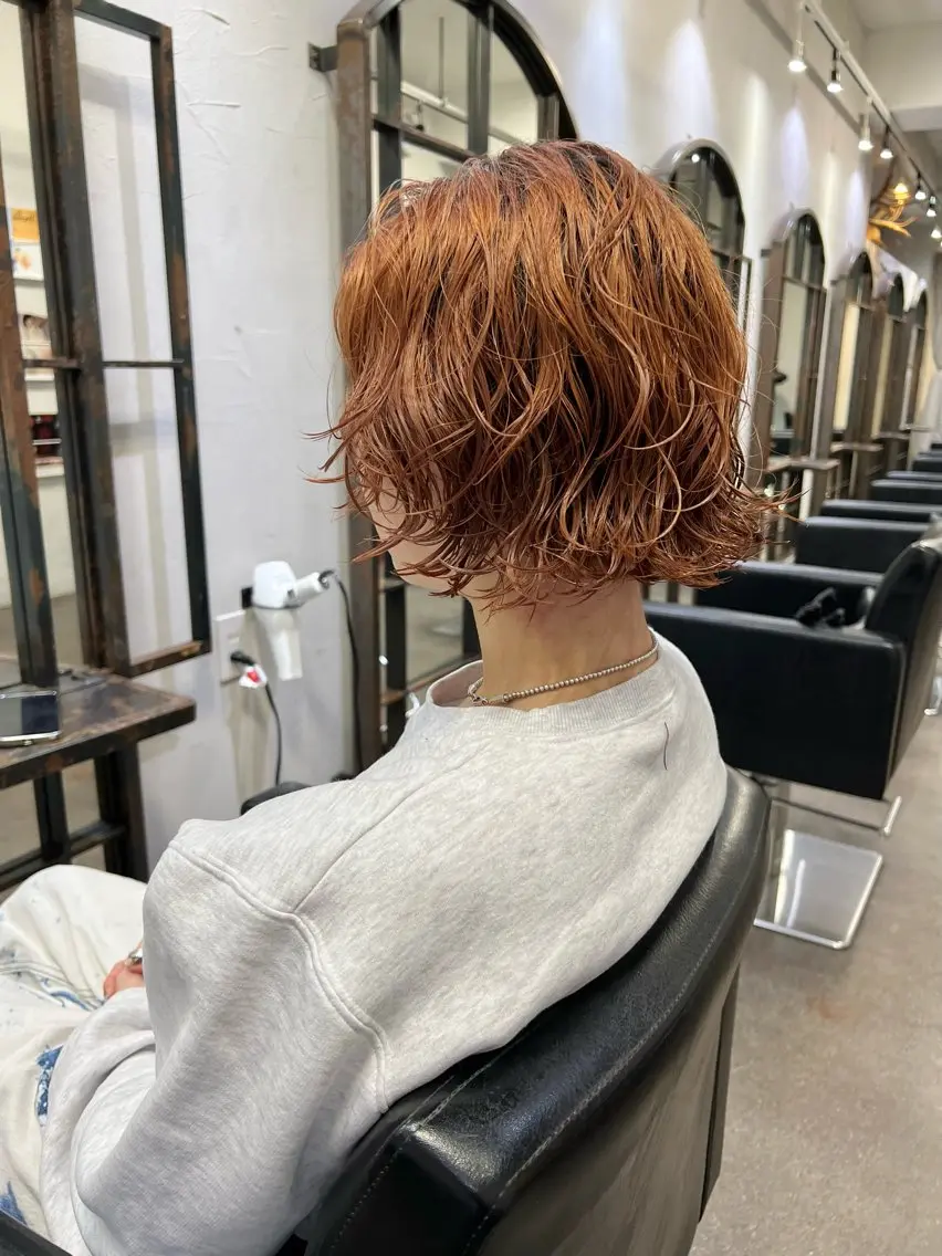 ショート パーマ ボブ カット パーマ 千葉 郁也のヘアスタイル