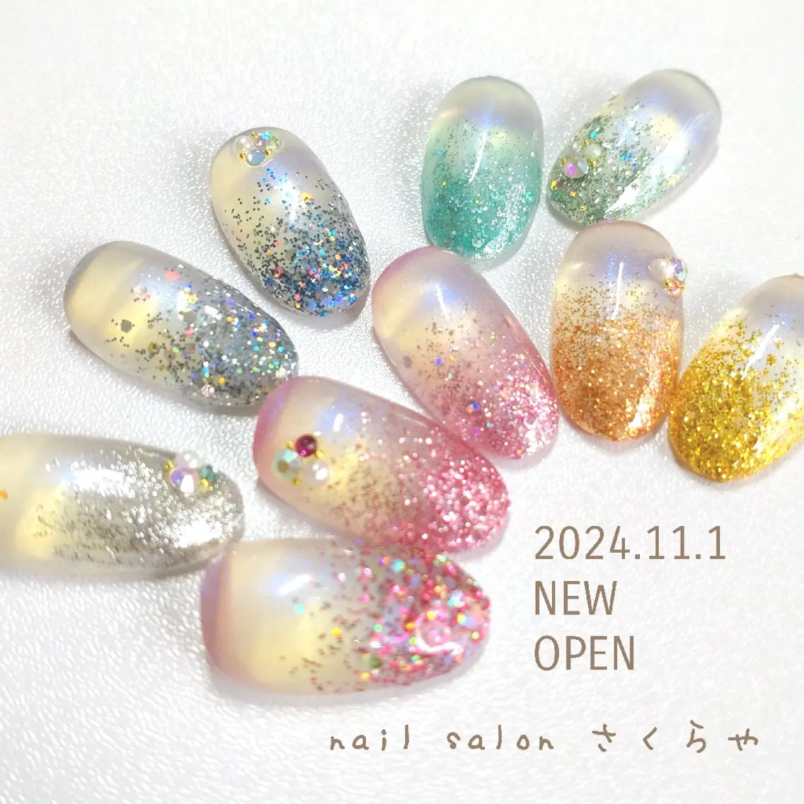 ネイル フレンチネイル ジェルネイル グラデーション ラメ(グリッター) ラメグラデーション さくらや❤ パラジェル使用のネイルデザイン
