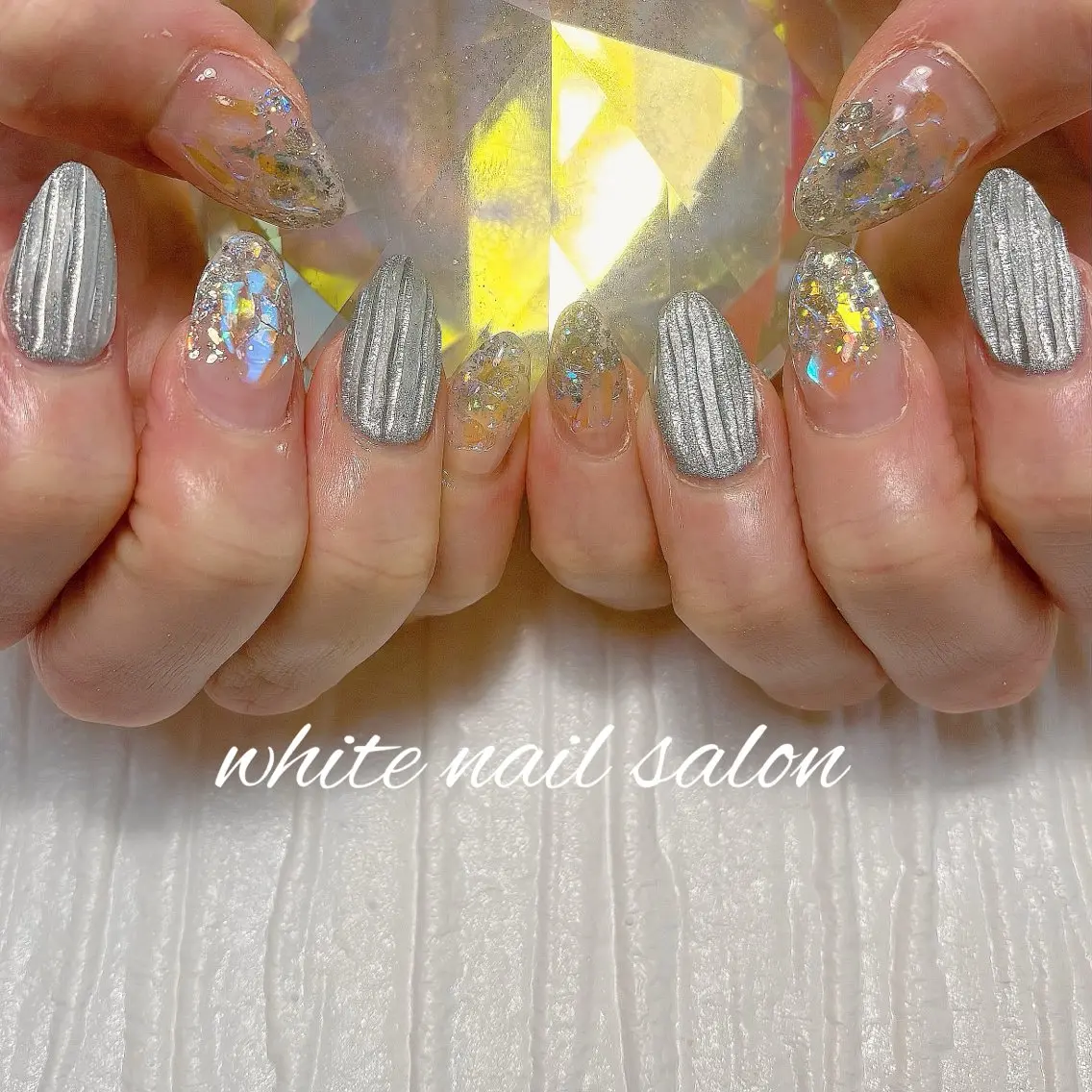 ネイル フットネイル ラメ(グリッター) ハンドネイル white nail salonのネイルデザイン