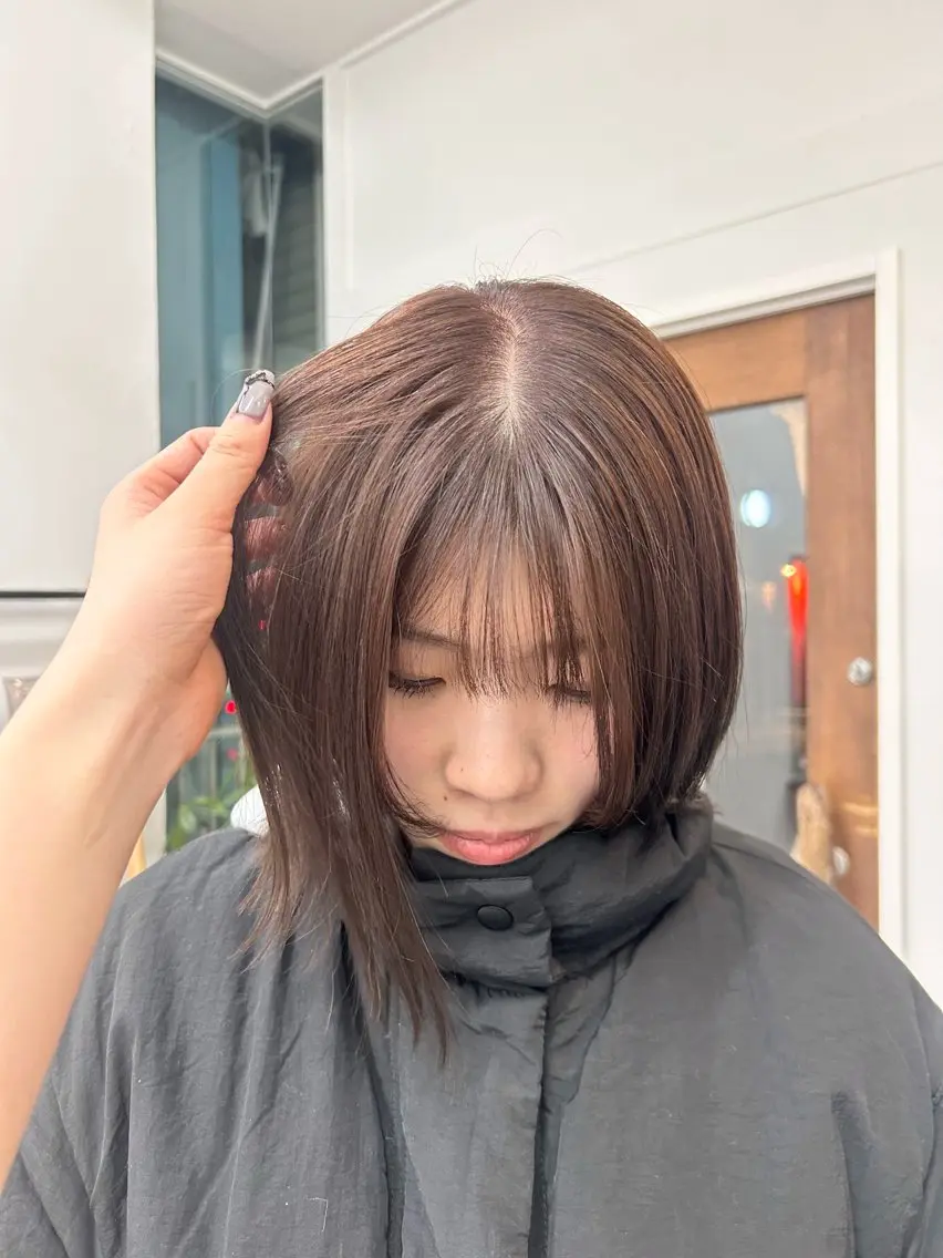 ミディアム カラー ブラウンカラー 透明感カラー ヘアカラー 金澤 希空のヘアスタイル