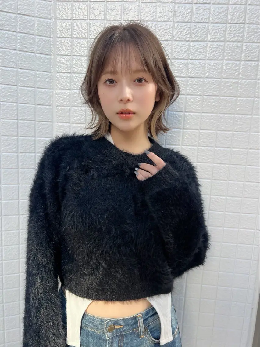 ミディアム カラー パーマ ヘアアレンジ ヘアカラー トリートメント ✂️ボブ/レイヤー /艶カラー🌷喜美花のヘアスタイル