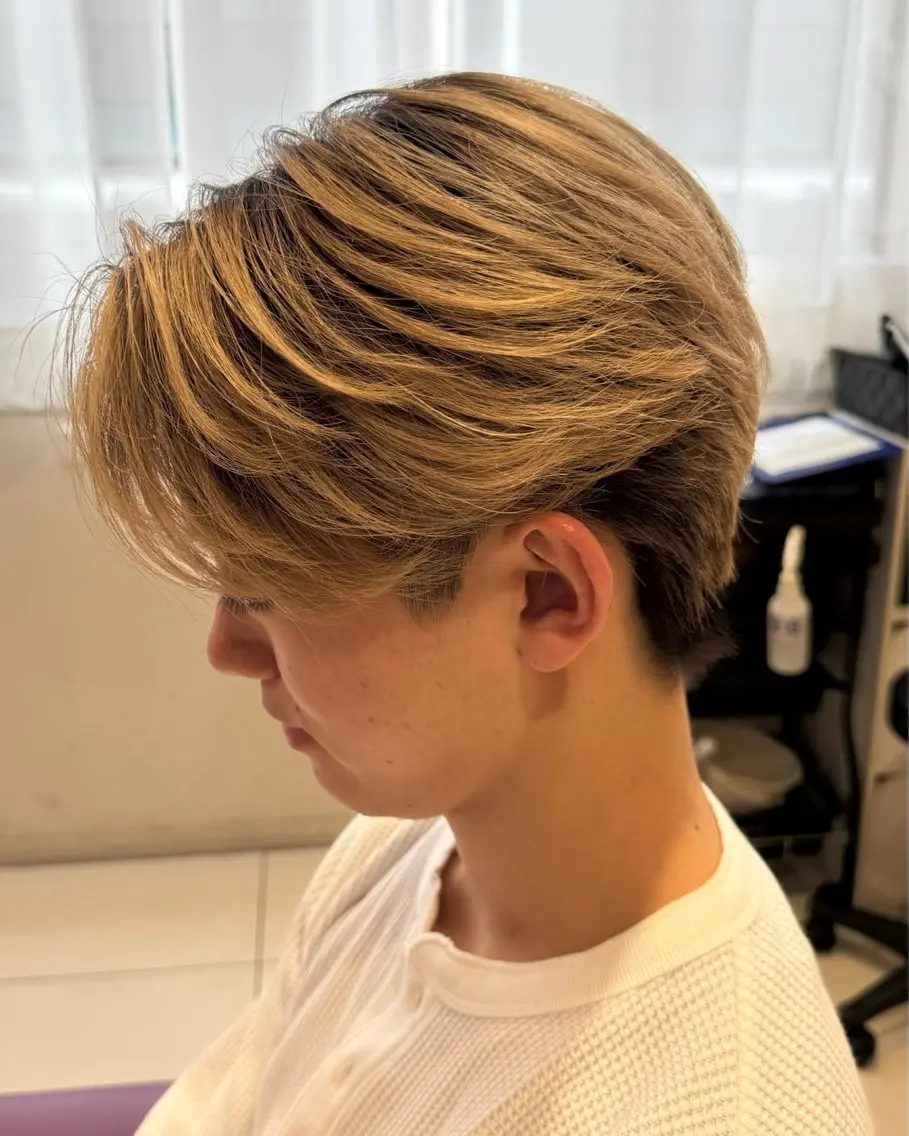 カラー パーマ メンズ 玉置 晴太郎のヘアスタイル