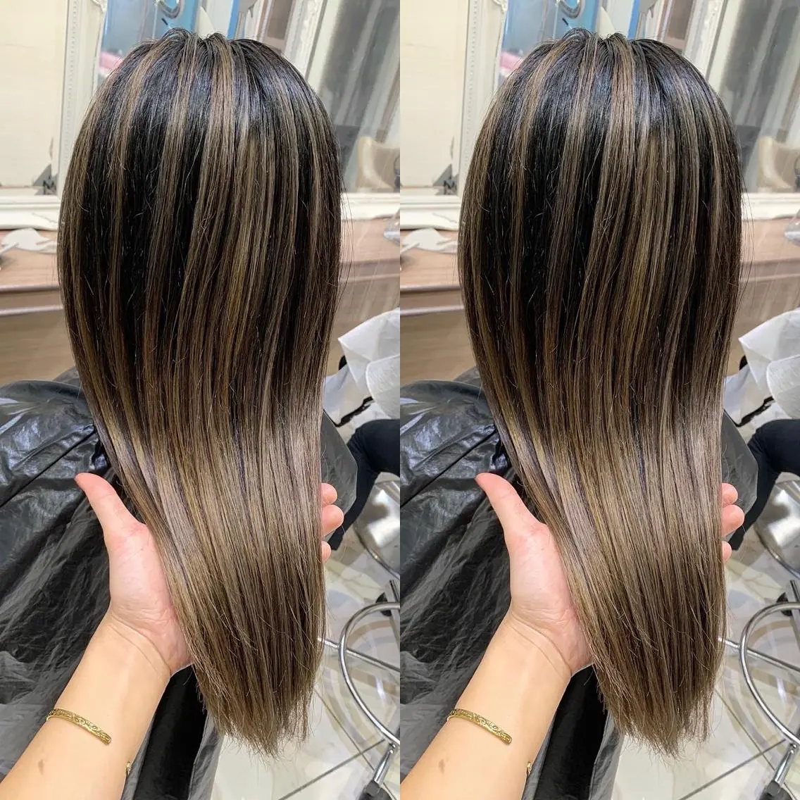 ロング カラー ヘアアレンジ 白髪ぼかしハイライト 茗荷谷駅徒歩2分のヘアスタイル