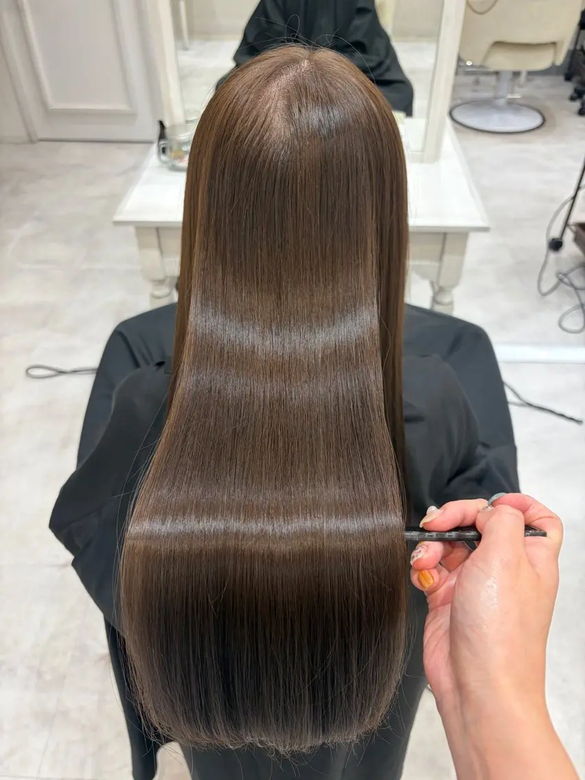 ロング カット ヘアカラー トリートメント Barrel天王寺 satokoのヘアスタイル